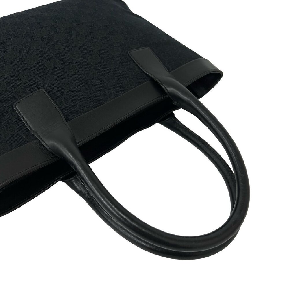 GUCCI GG canvas leather handbag tote Boston black - Picture 6 of 10